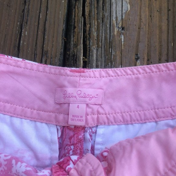 Lilly Pulitzer Shorts Skinny Dippin Sz 4 Callahan Womens Pink White RARE HTF - Picture 6 of 8